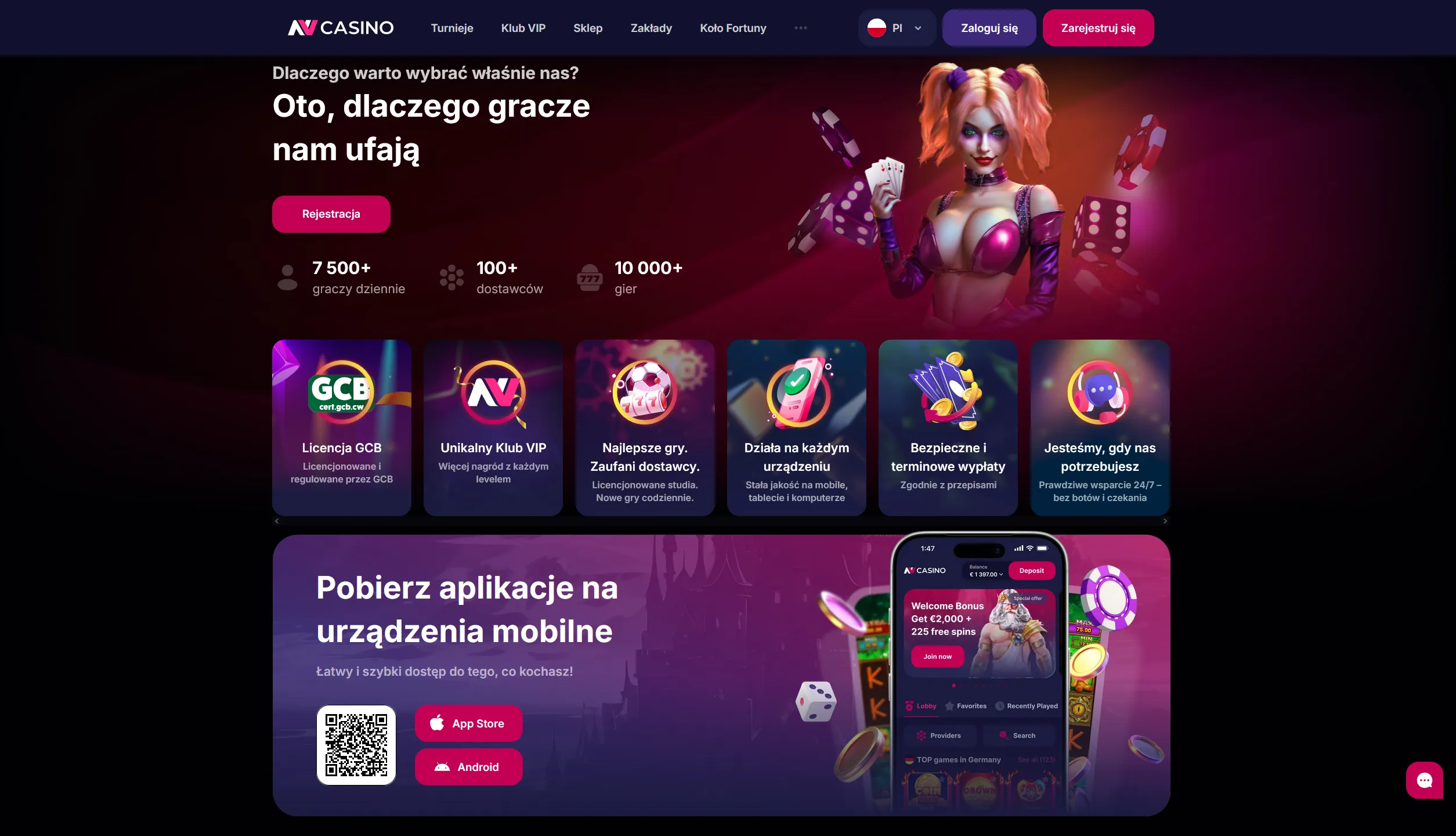 Pobieranie NV Casino app Android (APK)